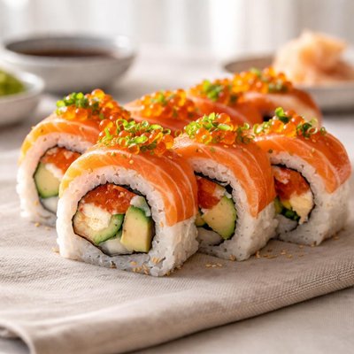 Orange blossom sushi rolls