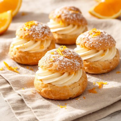 Orange cream puffs