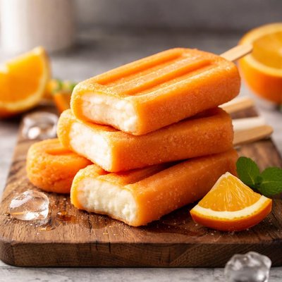 Orange creme ice pop
