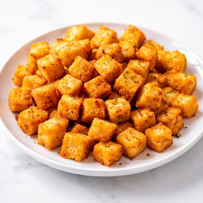 Orange croutons