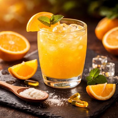 Orange flavored vitamin c drink