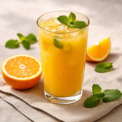 Orange juice with mint