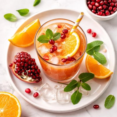 Orange juice with pomegranate