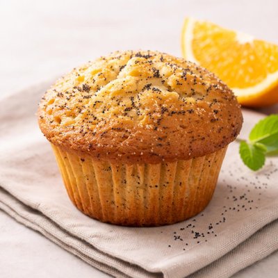 Orange poppyseed muffin