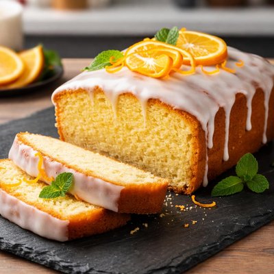 橙色海绵蛋糕配糖衣