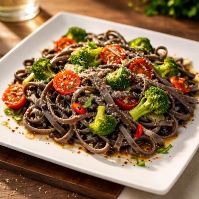 Organic black bean fettuccine