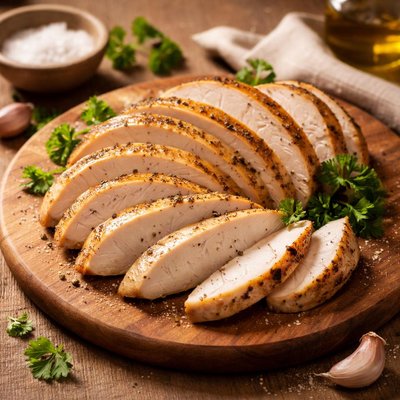 Organic chicken slices