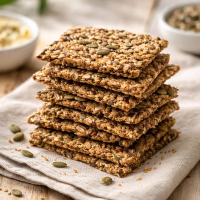 Organic gluten-free seed crackers