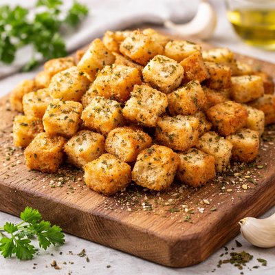 Organic seasoned croutons