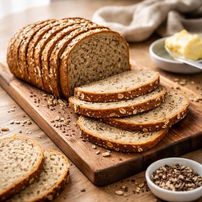 Organic thin sliced whole grain and seeds bread