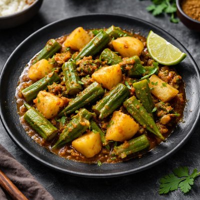 Orka and potato curry