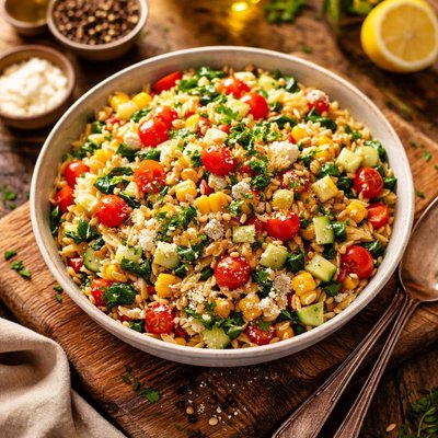 Orzo vegetable salad