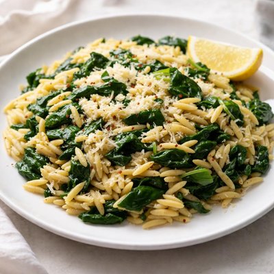 Orzo with spinach