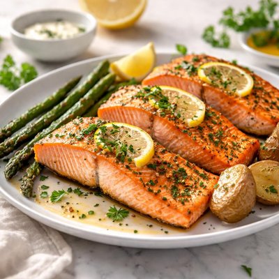 Oven-baked salmon
