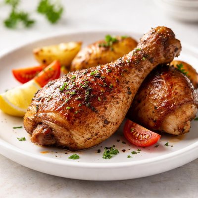 Oven baked chicken leg