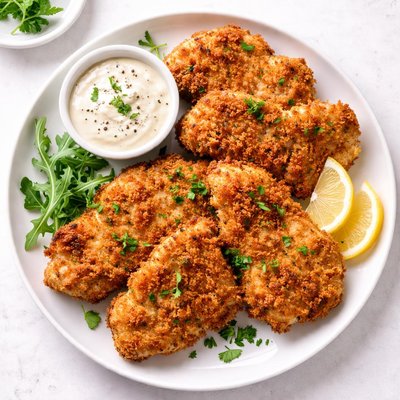 Milanesa de muslo de pollo al horno