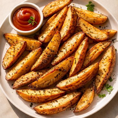 Oven baked steak fries