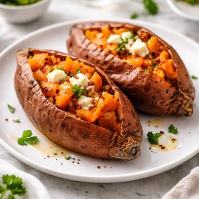 Oven baked sweet potato