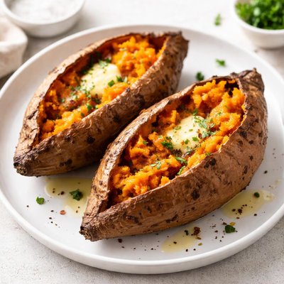 Oven baked sweet potatoes