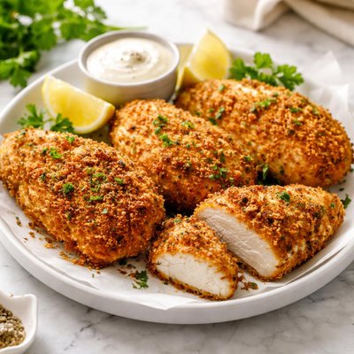 Oven fried chicken breast