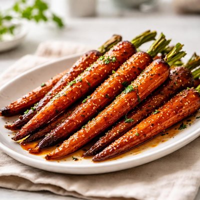 Oven roasted carrots with glaze