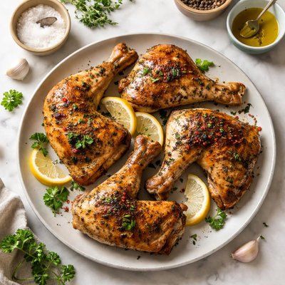 Oven roasted chicken quarters