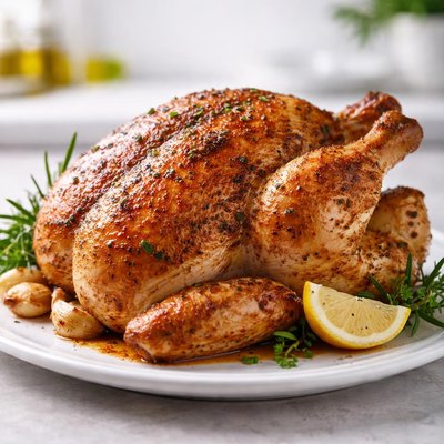 Oven roasted chicken with skin