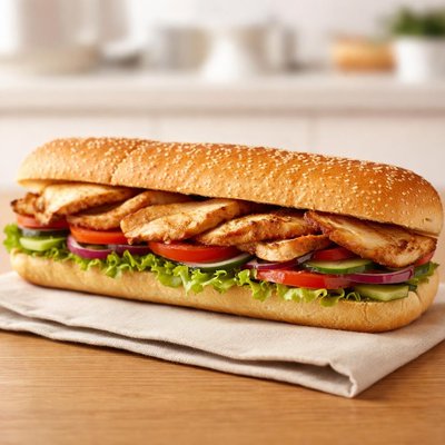 Over roasted chicken footlong sandwich from subway