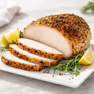 Over roasted turkey breast