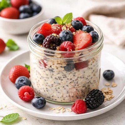 Overnight oats with berries