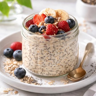 Overnight oats with chia seeds