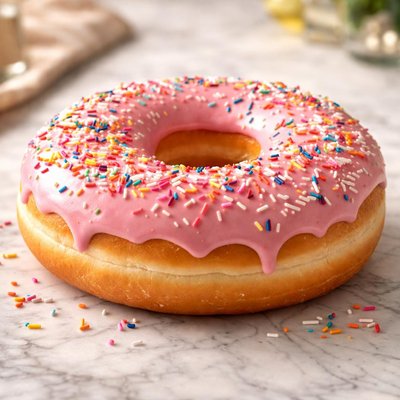 Oversized frosted donut