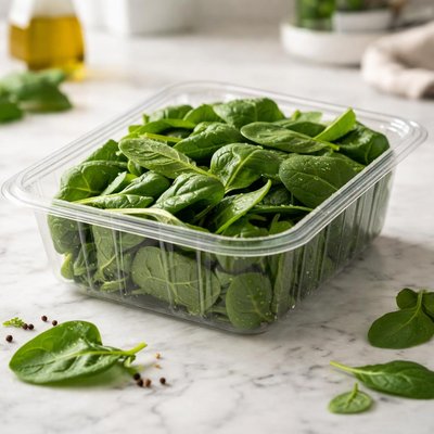 Packed fresh spinach