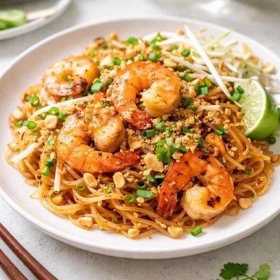 Pad thai with shrimp