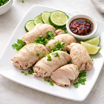 Paha ayam rebus tanpa kulit