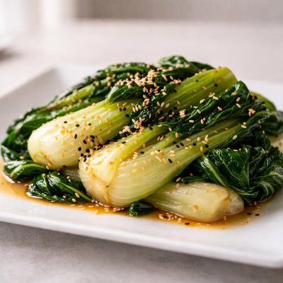 Pak choi in sesame