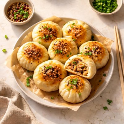 Pan-fried stuffed buns