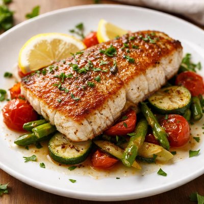 Pan-seared fish fillet