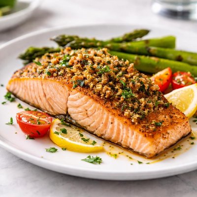 Pan crusted salmon
