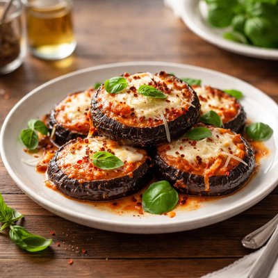 Pan fried eggplant parmesan