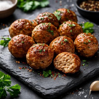 Pan fried meatballs