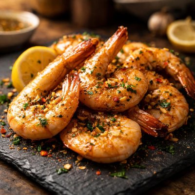Pan fried prawns