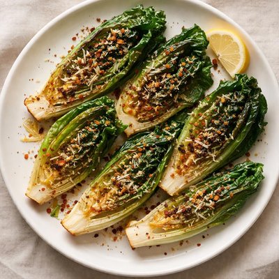 Pan fried romaine lettuce
