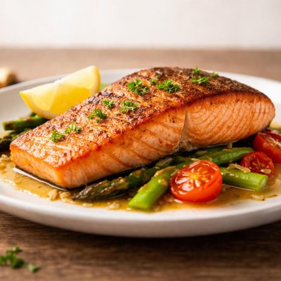 Pan fried salmon filet