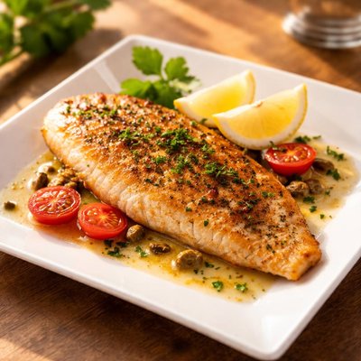 Pan fried white fish