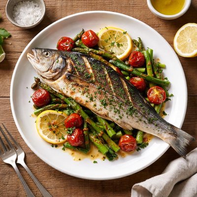 Pan seared branzino