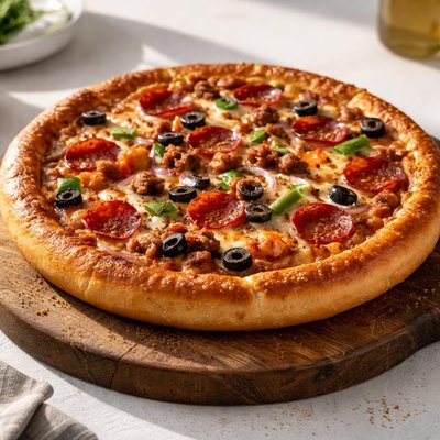 Pan style pizza