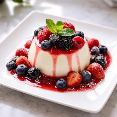 Panacota with berries