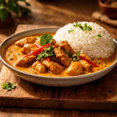Panang curry with rice