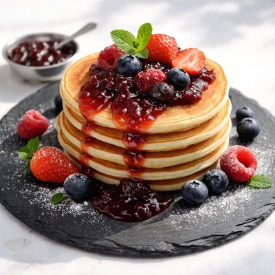 Pancake with berry jam